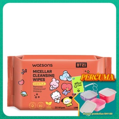 WATSONS - BT21 Micellar Facial Cleansing Wipes Gentle 20S