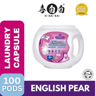 XI BAI BAI 4 in 1 English Pear Super Laundry Capsule 100Pcs