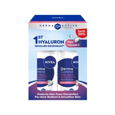 NIVEA Female Deodorant Derma Control Bright Repair Roll On 150Mlx2