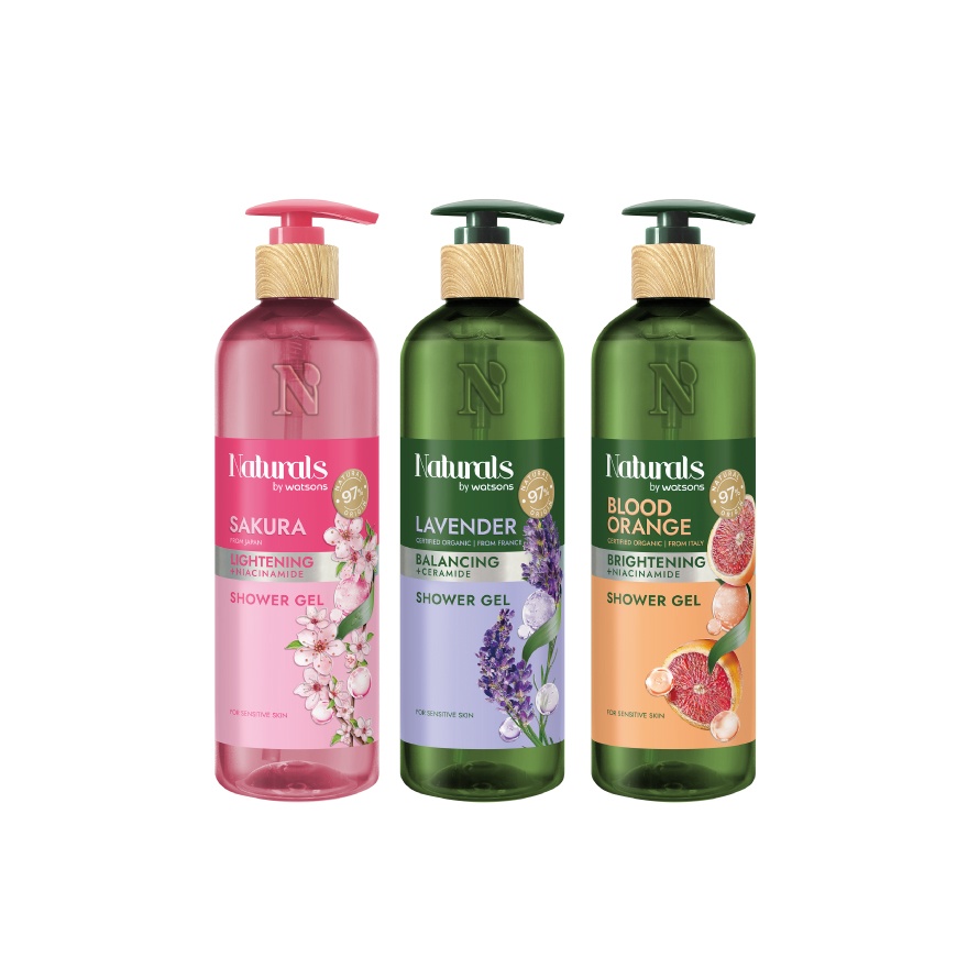 Shower Gel Bundle Pack 490ml x3 (Lavender, Sakura, Blood Orange)