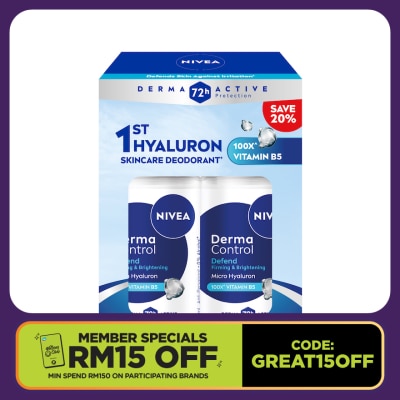 NIVEA Deodorant Derma Control Defend Roll On 50mlx2