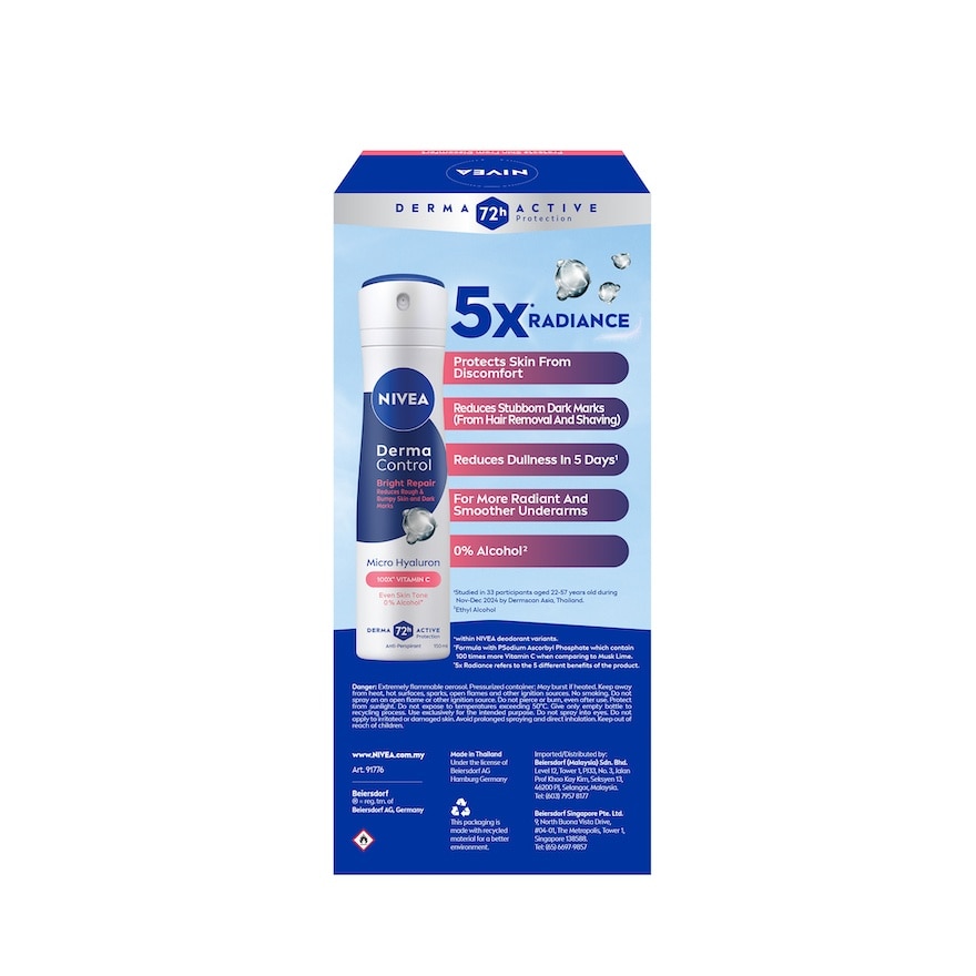 Deodorant Derma Control Bright Repair Spray 150mlx2