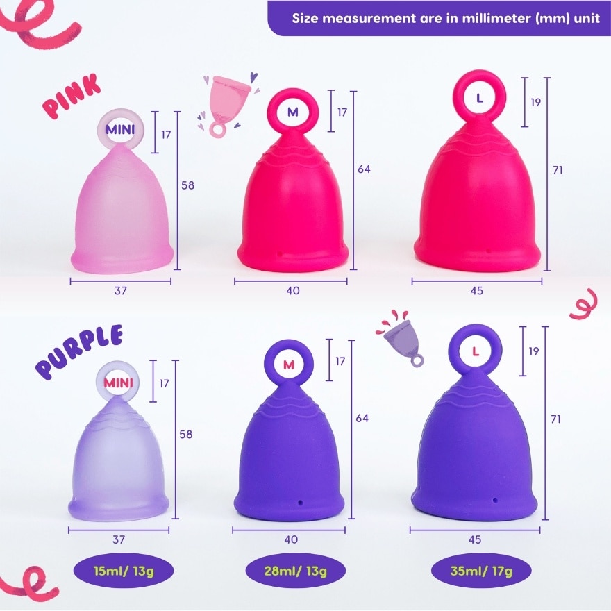 Pink Menstrual Cup Set Size L
