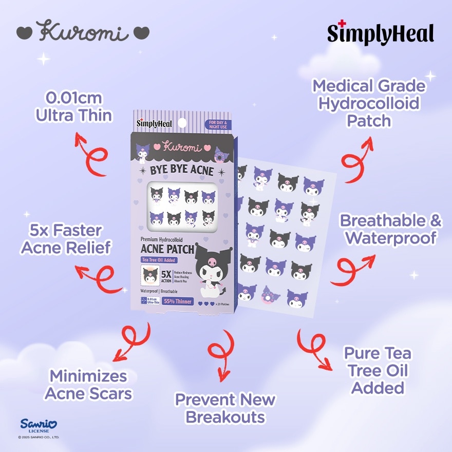Kuromi Day & Night Premium Hydrocolloid Acne Patch 20s