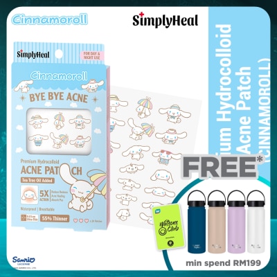 SIMPLYHEAL Cinnamoroll Day & Night Premium Hydrocolloid Acne Patch 20s