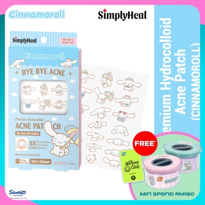 SIMPLYHEAL Cinnamoroll Day & Night Premium Hydrocolloid Acne Patch 20s