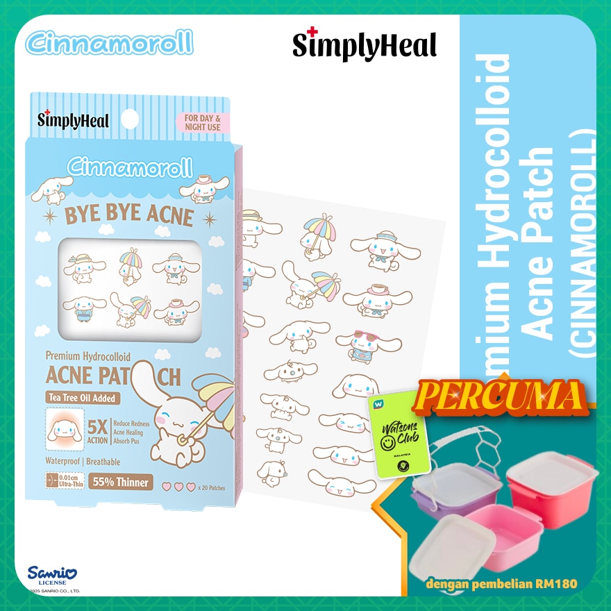 Cinnamoroll Day & Night Premium Hydrocolloid Acne Patch 20s