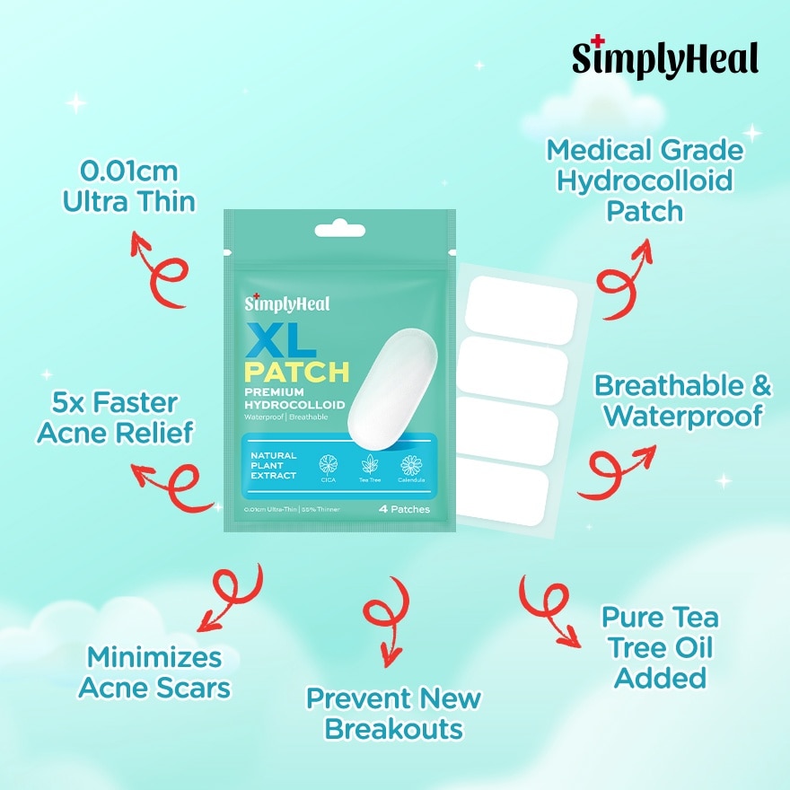 XL Day & Night Premium Hydrocolloid Acne Patch 4s