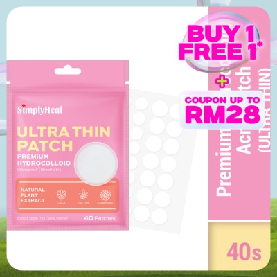 SIMPLYHEAL Ultra Thin Day & Night Premium Hydrocolloid Acne Patch 40s