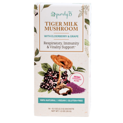 PURELY B Tiger Milk Mushroom with Elderberry & Grape 14s
