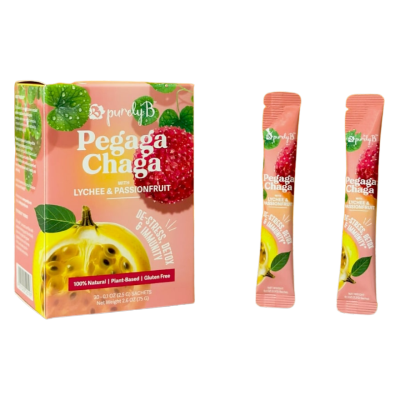 PURELY B Pegaga Chaga with Lychee & Passionfruit 30s