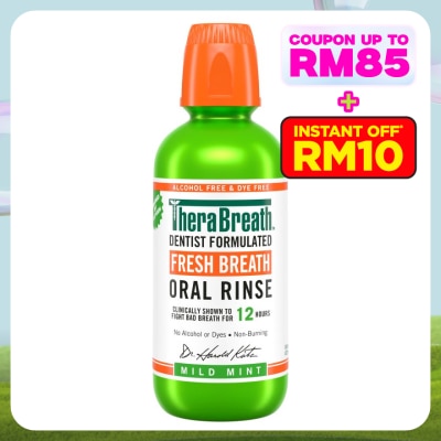 THERABREATH Dentist Formulated Fresh Breath Oral Rinse Mild Mint (Alcohol-Free) 473ml