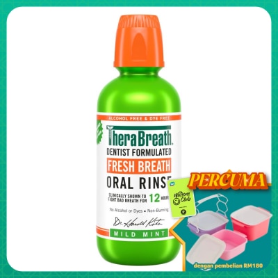 THERABREATH - Dentist Formulated Fresh Breath Oral Rinse Mild Mint (Alcohol-Free) 473ml