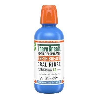 THERABREATH Dentist Formulated Fresh Breath Oral Rinse Invigorating Icy Mint (Alcohol-Free) 473ml