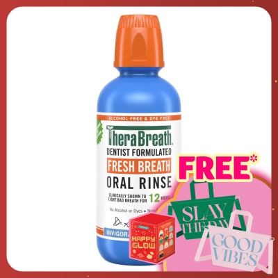 THERABREATH Dentist Formulated Fresh Breath Oral Rinse Invigorating Icy Mint (Alcohol-Free) 473ml