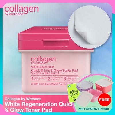 COLLAGEN BY WATSONS White Regeneration Quick Bright & Glow Toner Pads 90s