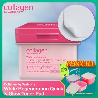 COLLAGEN BY WATSONS - White Regeneration Quick Bright & Glow Toner Pads 90s