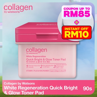 COLLAGEN BY WATSONS White Regeneration Quick Bright & Glow Toner Pads 90s