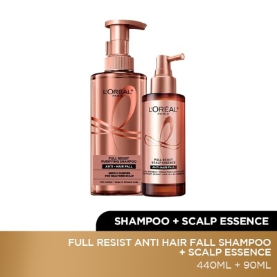 L'OREAL HAIR EXPERT Full Resist Anti Hair Fall Shampoo 440ml & Scalp Essence Set