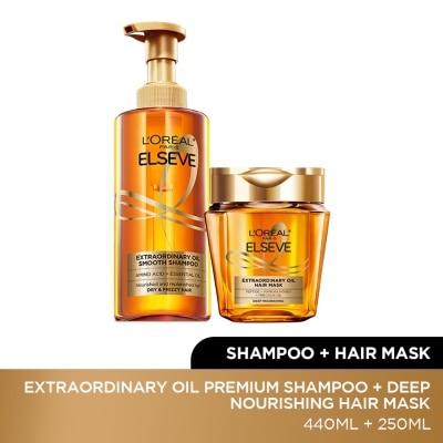 L'OREAL PARIS ELSEVE Extraordinary Shampoo 440ml & Tub Mask Set