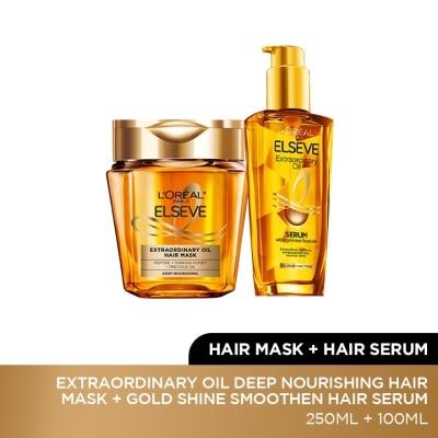 L'OREAL PARIS ELSEVE Extraordinary Tub Mask & Hair Oil Gold 100ml Set