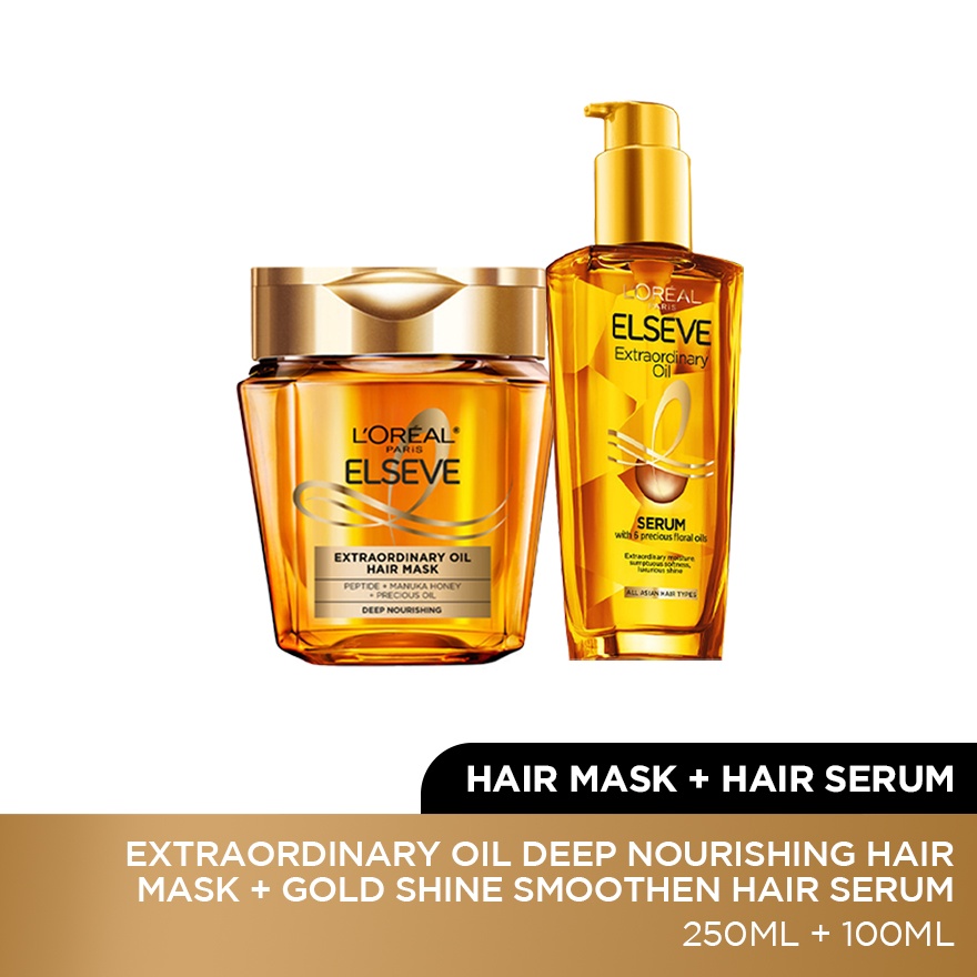 Extraordinary Tub Mask & Hair Oil Gold 100ml Set