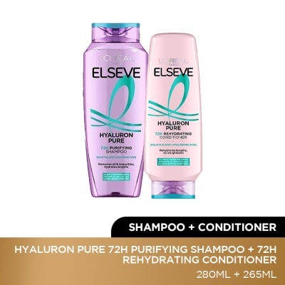 L'OREAL PARIS ELSEVE Hyaluron Pure Shampoo 280ml & Conditioner 265ml Set