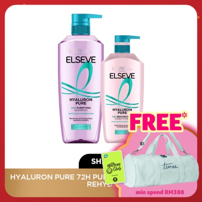 L'OREAL PARIS ELSEVE Hyaluron Pure Shampoo 620ml & Conditioner 375ml Set