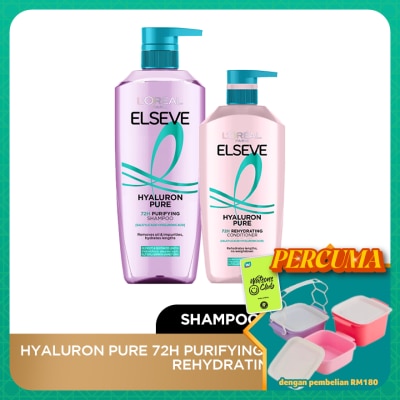 L'OREAL PARIS ELSEVE - Hyaluron Pure Shampoo 620ml & Conditioner 375ml Set