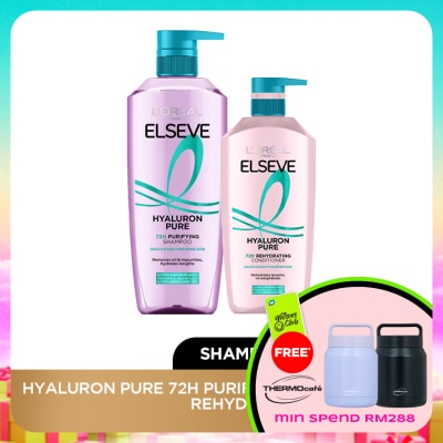 L'OREAL PARIS ELSEVE - Hyaluron Pure Shampoo 620ml & Conditioner 375ml Set