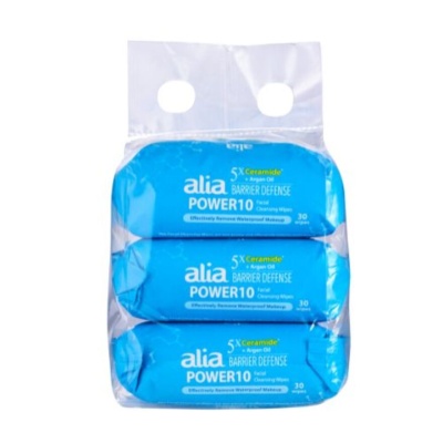 ALIA - Ceramide Hydrating Argan Oil Makeup Remover Cleansing Wipes Pack 30s X 3