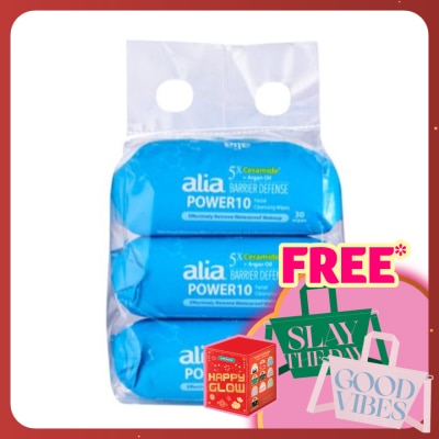 ALIA Ceramide Hydrating Argan Oil Makeup Remover Cleansing Wipes Pack 30s X 3