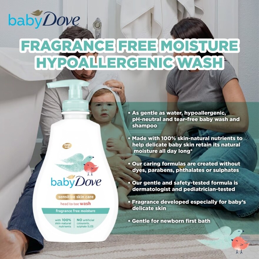 Fragrance Free Sensitive Moisture Head to Toe Wash 400ml