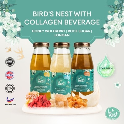 LA NEST Bird's Nest Collagen beverage 3-in-1 box set (180ml x 3 bottles)