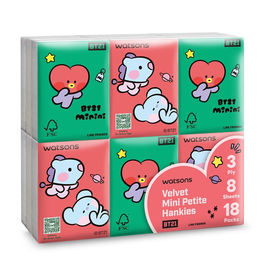BT21 Petite Hankies 18s x 8 sheets image
