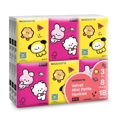 WATSONS - BT21 Petite Hankies 18s x 8 sheets