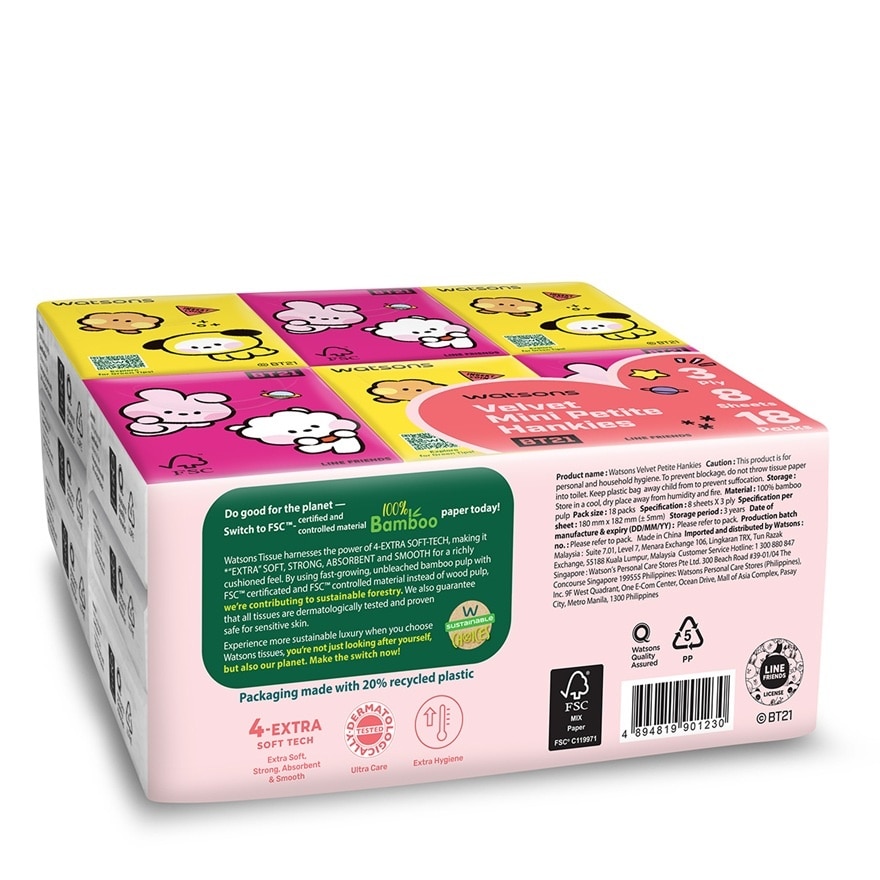 BT21 Petite Hankies 18s x 8 sheets