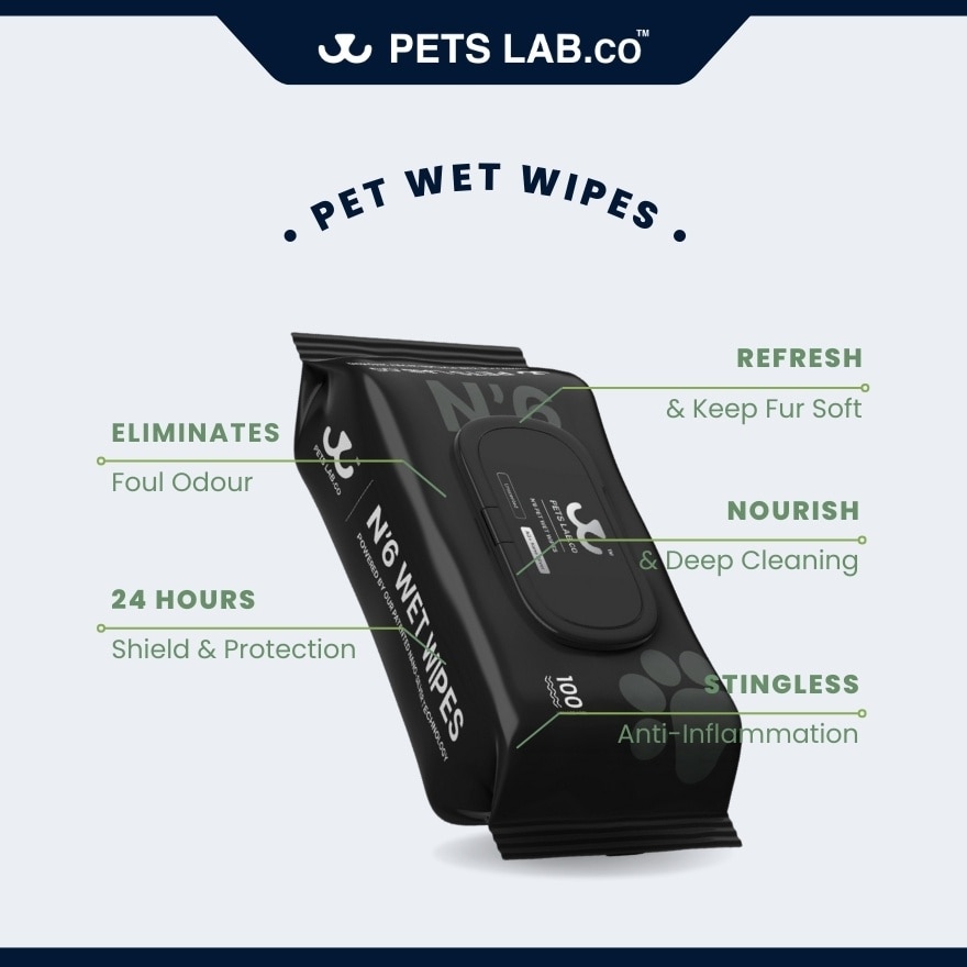 N6 Pet Wet Wipes (Unscented) 100s
