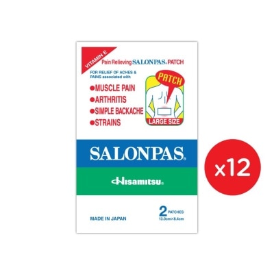 SALONPAS Pain Relieving Patch Large Size 2s x 12 bundle set