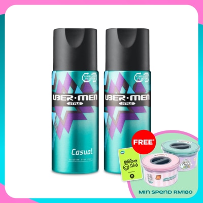 UBERMEN Deodorant Spray Style Casual 125ml x 2