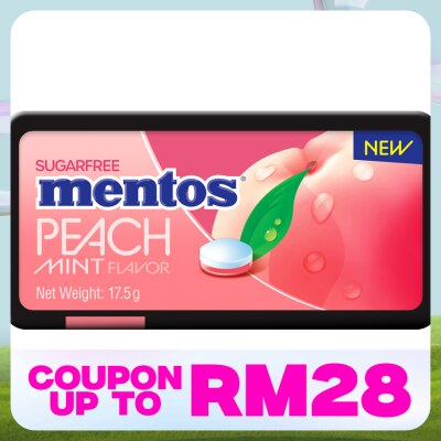 MENTOS Sugarfree Peach Flavor Mint 17.5g