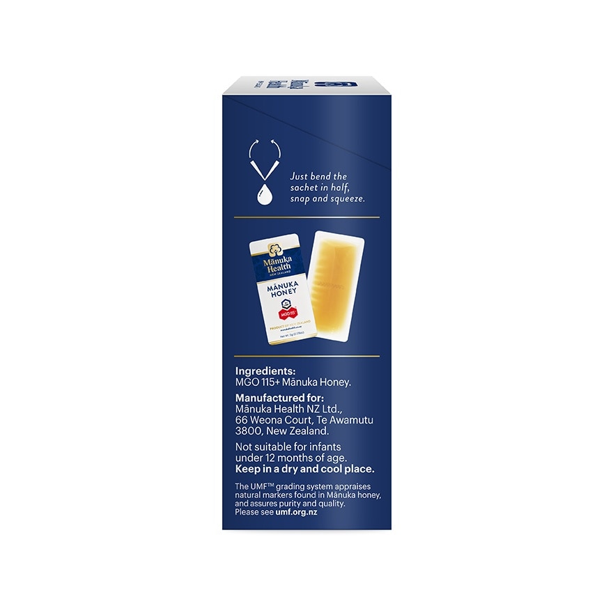 Manuka Honey Mgo 115+ Umf6 On The Go Snap Pack 5g x 12s