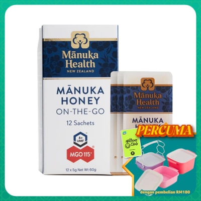 MANUKA HEALTH - Manuka Honey Mgo 115+ Umf6 On The Go Snap Pack 5g x 12s