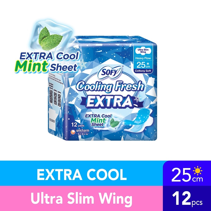 Cooling Fresh Extra Day Ultra Slim Wing 25cm 12s