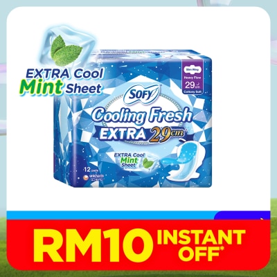 SOFY Cooling Fresh Extra Night Slim Wing 29cm 12s