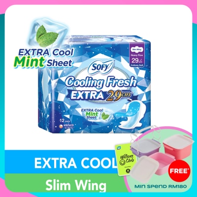 SOFY Cooling Fresh Extra Night Slim Wing 29cm 12s