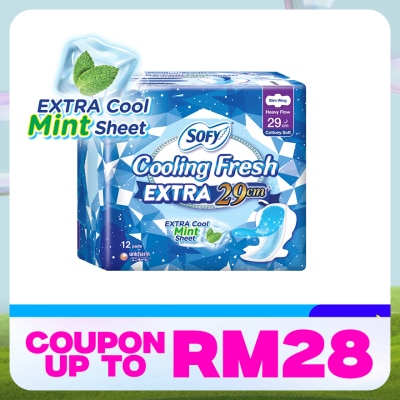 SOFY Cooling Fresh Extra Night Slim Wing 29cm 12s