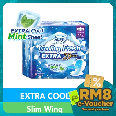 SOFY Cooling Fresh Extra Night Slim Wing 29cm 12s