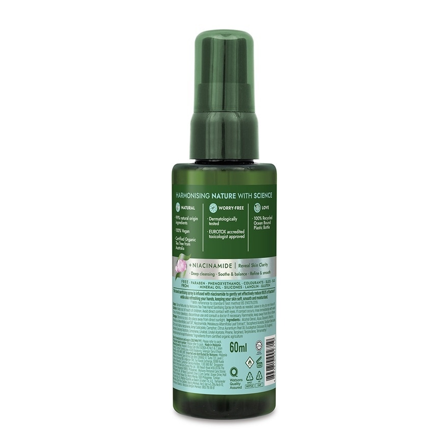 Tea Tree Hand Sanitising Spray 60ml