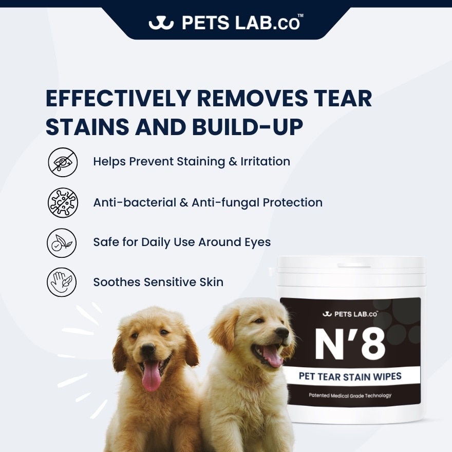 N8 Pet Tear Stain Wipes 50s